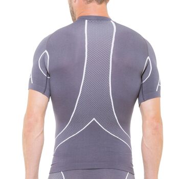 T-shirt de compression running gris & écru pour homme 3