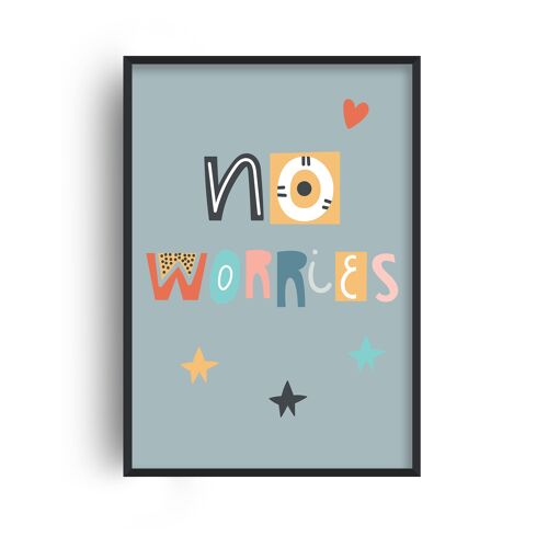 No Worries Print - A2 (42x59.4cm) - Black Frame