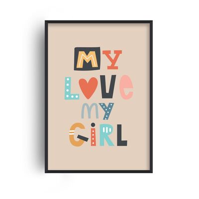 My Love My Girl Print - A2 (42x59.4cm) - Black Frame