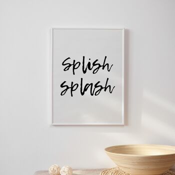 Impression Splish Splash - A4 (21x29,7cm) - Cadre Blanc 2