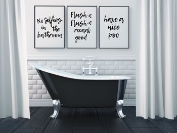 Pas de selfies dans la salle de bain Impression - A2 (42x59,4 cm) - Cadre noir 4