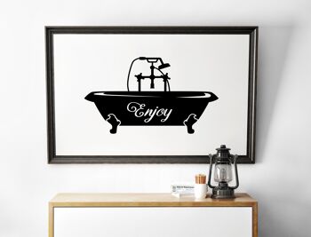 Profitez de baignoire Silhouette Print - A4 (21 x 29,7 cm) - Imprimer uniquement 2