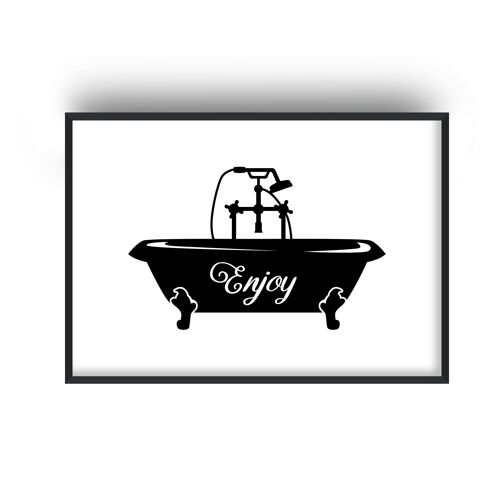 Enjoy Bathtub Silhouette Print - A2 (42x59.4cm) - Print Only