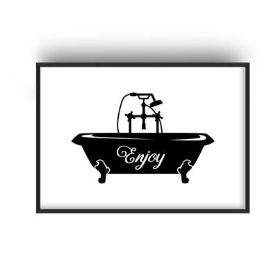 Enjoy Bathtub Silhouette Print - 20x28inchesx50x70cm - Black Frame