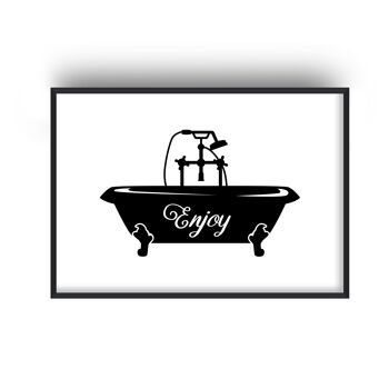 Enjoy Bathtub Silhouette Print - 30x40 pouces/75x100cm - Cadre Noir 1