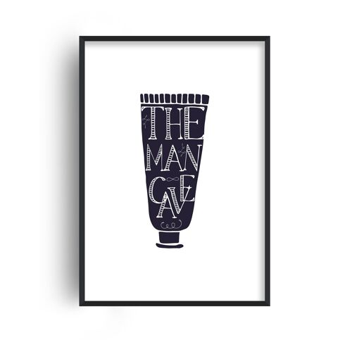 Man Cave Tube Silhouette Print - A4 (21x29.7cm) - Black Frame