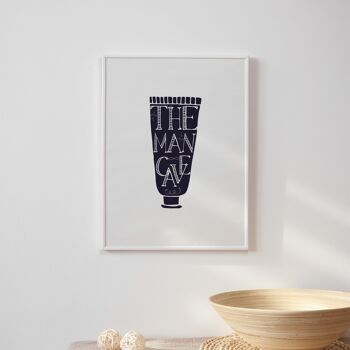 Man Cave Tube Silhouette Print - A4 (21x29,7cm) - Cadre Noir 2