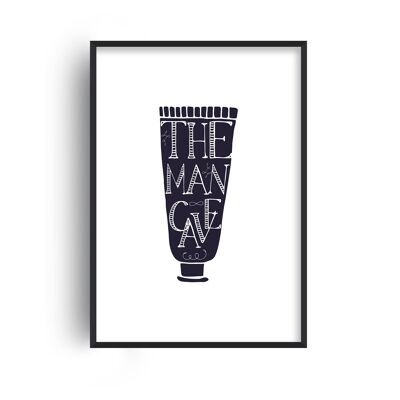 Man Cave Tube Silhouette Print - A4 (21x29.7cm) - White Frame