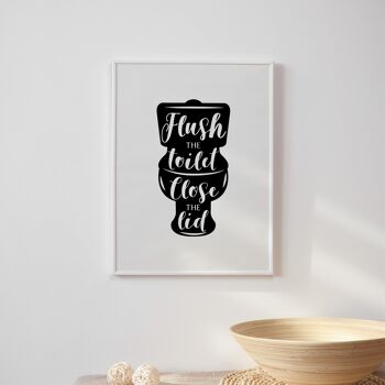 Flush The Toilet Silhouette Print - A2 (42 x 59,4 cm) - Impression uniquement 2