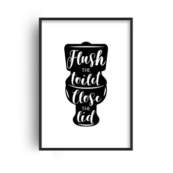 Flush The Toilet Silhouette Print - 20x28 poucesx50x70cm - Cadre Blanc 1