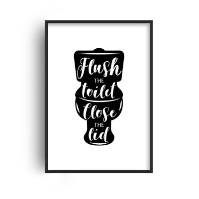 Flush The Toilet Silhouette Print - 30x40inches/75x100cm - Black Frame