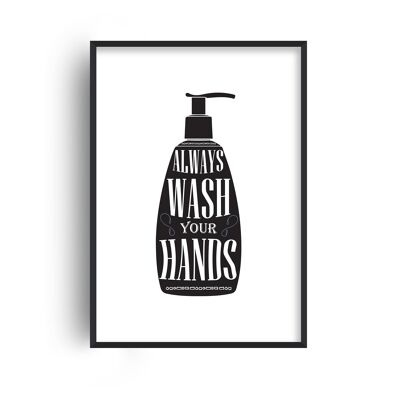 Wash Your Hands Silhouette Print - A2 (42x59.4cm) - Print Only