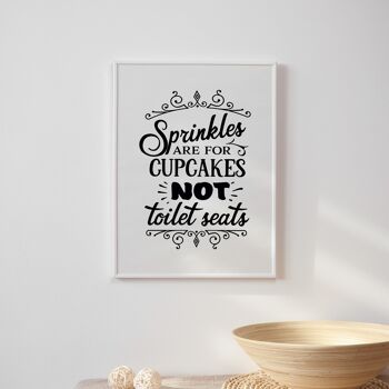 Sprinkles Are For Cakes Print - A4 (21x29,7cm) - Cadre noir 2