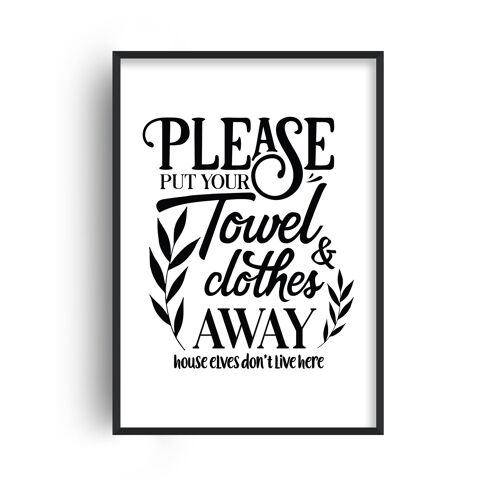 Please Put Your Towel Away Print - A2 (42x59.4cm) - Black Frame