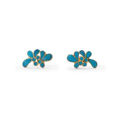 Boucles d'oreilles FLEURS BLEUES