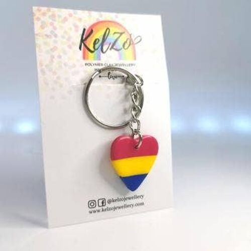 Pansexual Heart Keyring