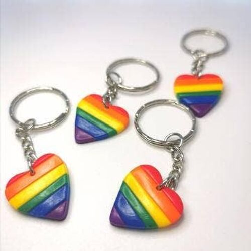 Rainbow Heart Keyring