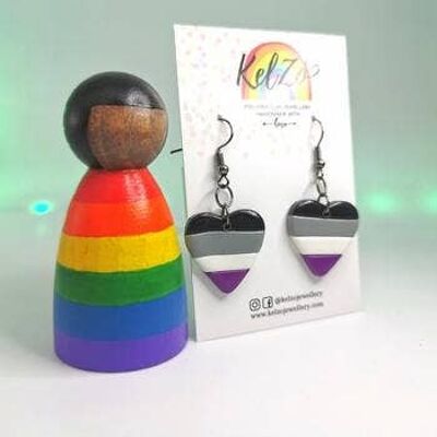 Asexual Heart Drop Earrings