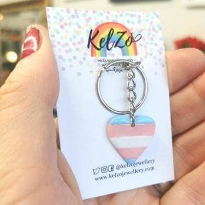 Transgender Heart Keyring