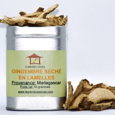 Gingembre séché en lamelles 50 grammes