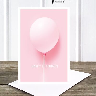 Life in Pic's folded photo card: Pink balloon