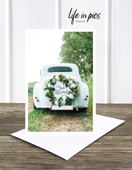 Life in Pic's Foto-Klappkarte: Wedding car