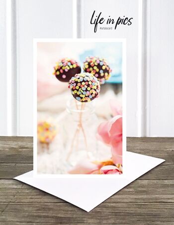 Carte photo pliée Life in Pic : Cake pops