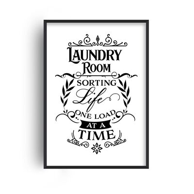 Laundry Room Sorting Life Print - A3 (29.7x42cm) - Black Frame
