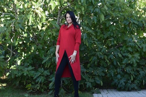 Tunic Rebecca Red– L to 6XL – CurvyShion