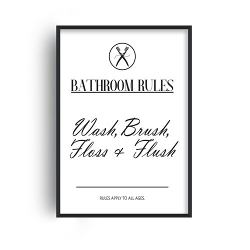 Bathroom Rules Print - A3 (29.7x42cm) - Print Only