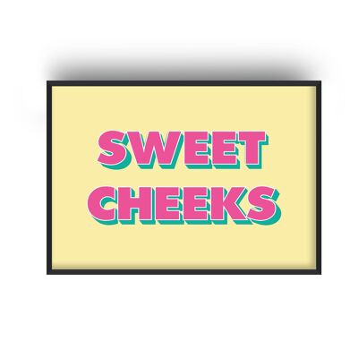 Sweet Cheeks Pop Print - A4 (21x29.7cm) - Black Frame