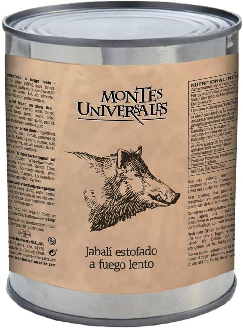 Jabalí estofado a fuego lento Montes Universales (800g)