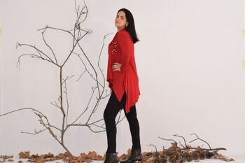 Tunique Leticia avec collier assorti Rouge – L à 6XL – CurvyShion 2