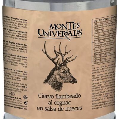 Ciervo flambeado al cognac en salsa de nueces Montes Universales (865g)