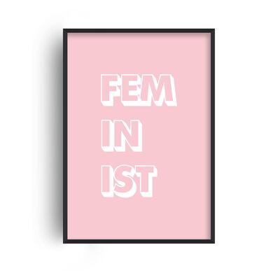 Feminist Pink Pop Print - A2 (42x59.4cm) - Black Frame
