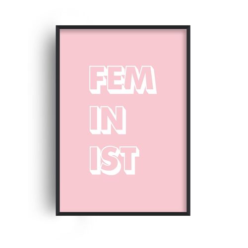 Feminist Pink Pop Print - 30x40inches/75x100cm - Black Frame