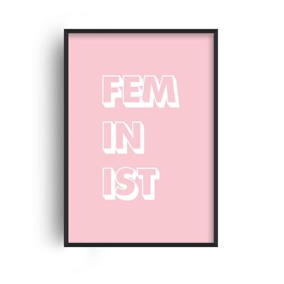 Feminist Pink Pop Print - 30x40inches/75x100cm - Black Frame