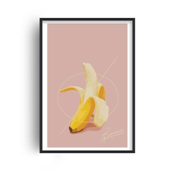 Impression Pop Rose Banane - A2 (42x59,4cm) - Cadre Noir 1