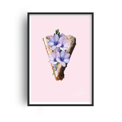 Food Porn Carrot Cake Pink Print - 30x40inches/75x100cm - White Frame