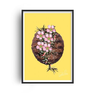 Food Porn Burger Yellow Print - A3 (29.7x42cm) - White Frame