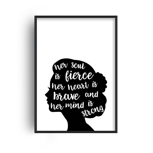 Her Soul is Fierce White Print - A4 (21x29.7cm) - Black Frame