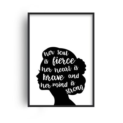 Her Soul is Fierce White Print - A3 (29.7x42cm) - Black Frame