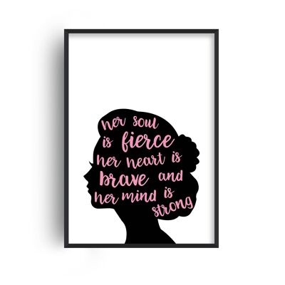 Her Soul is Fierce Pink Print - A3 (29.7x42cm) - Black Frame