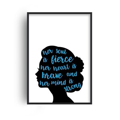 Her Soul is Fierce Blue Print - A4 (21x29.7cm) - White Frame