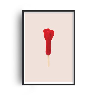 Red Melted Pop Print - A4 (21x29.7cm) - Black Frame