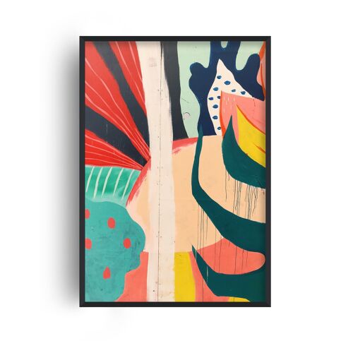 Painted Abstract Shapes Print - A4 (21x29.7cm) - White Frame