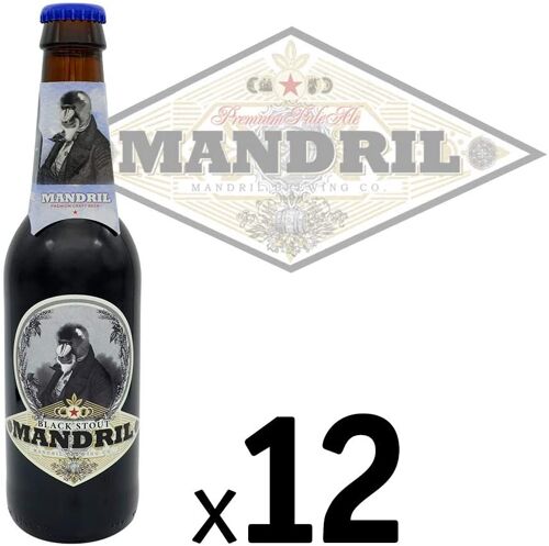 Cerveza Artesana Mandril Black Stout - 12x33cl