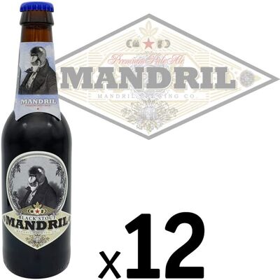 Mandril Black Stout Craft Beer - 12x33cl
