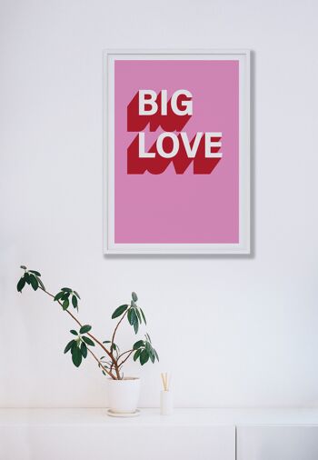 Big Love Shadow Print - A2 (42x59,4cm) - Cadre Blanc 3