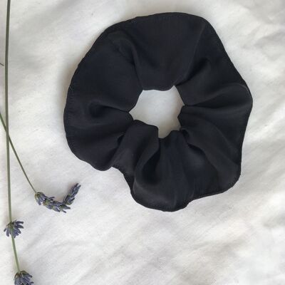 Scrunchie 100% Black Silk - Alissa